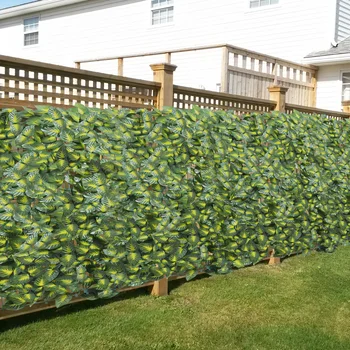 1 м × 3 м Растягивающийся Забор для Уединения с Длинным Экраном, Расширяемый Искусственными Растениями из листьев плюща