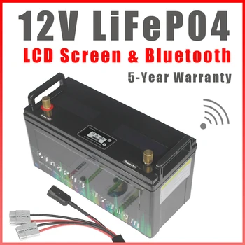 12V 100AH 200AH LiFePO4 Bluetooth аккумулятор для кемпинга на колесах, морская резервная система питания, солнечная домашняя автономная система