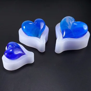1ШТ 3D Силиконовая форма в форме сердца, Эпоксидная смола, Брелок для Ключей, подвески, Формы для мыльных свечей, формы для изготовления ювелирных изделий своими руками