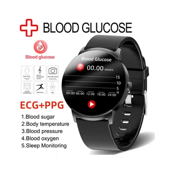 2023 Умные часы с технологией NFC, Неинвазивные смарт-часы с уровнем глюкозы в крови, Мужские термометр, монитор сердечного ритма, IP68, водонепроницаемые смарт-часы