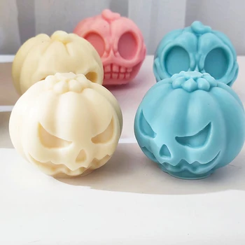 3D форма для свечей с тыквенным черепом, мыло ручной работы, Гипсовая глина, изделия из смолы, изготовление силиконовой формы для украшения Хэллоуина, украшения