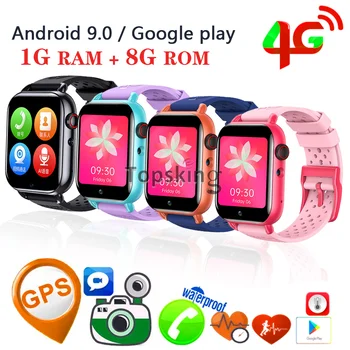 4G Детские смарт-часы Android 9.0 Google Play GPS WIFI Видеозвонок SOS Детские умные часы, монитор камеры, трекер местоположения, телефонные часы
