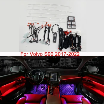 64 Цвета для Volvo S90 2017-2022 Наружное освещение Полоса подсветки двери с приборной панелью Твитер Высокие частоты