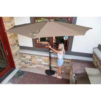 9-футовый зонт Lanai из полиэстера для защиты от Солнца, Пляжный Зонт, комплект для поддержки и удержания, Дождевик, Сад