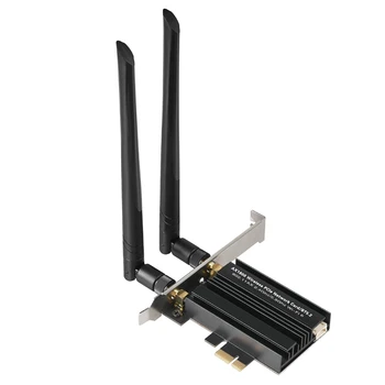 AX3000 Гигабитная Трехдиапазонная сетевая карта Wifi6e MT7921 PCIE Сетевая карта Bluetooth5.2 Беспроводной адаптер Черный