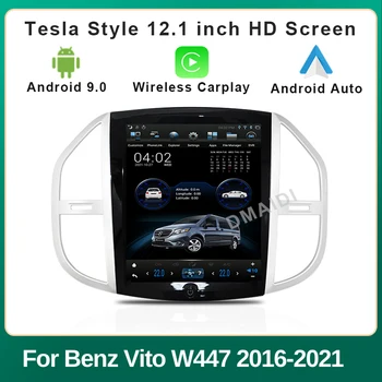 Android 9 12,1 дюймовый Вертикальный экран В Стиле Tesla Для Mercedes Benz Vito W447, Автомобильный Радиоприемник Automotivo, Мультимедийный Видеоплеер
