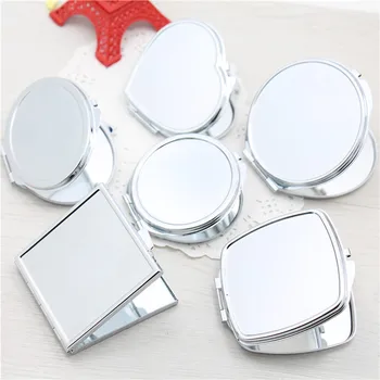 FEN21 Портативное Зеркало для макияжа из нержавеющей стали, Карманное косметическое Зеркало для макияжа с откидной стороной, двойное зеркало для макияжа, маленькие различные формы