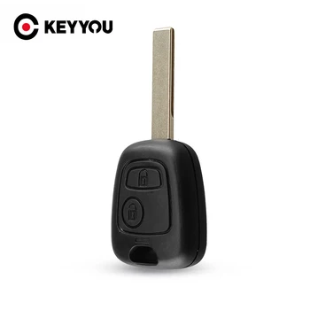 KEYYOU 2 Кнопки Сменный чехол для ключей от автомобиля Заготовка с пазом для Citroen C2 C3 C4 C6