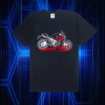 KODASKIN, 100% хлопок в мотоциклетном стиле, для DUCATI Monster 796, повседневная футболка с коротким рукавом и круглым вырезом