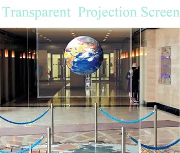 SUNICE 3D Голографическая Проекционная пленка Прозрачный Экран заднего проектора Прозрачная фольга Для домашнего магазина Дисплей Самоклеящийся Шириной 60 дюймов