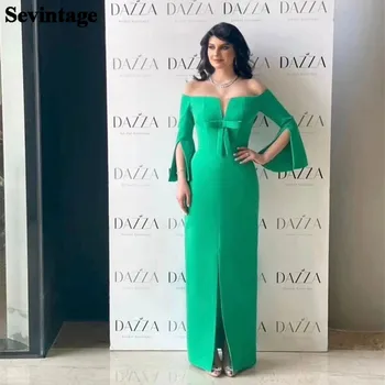 Sevintage Зеленое Саудовско-Арабское Платье для Выпускного Вечера 