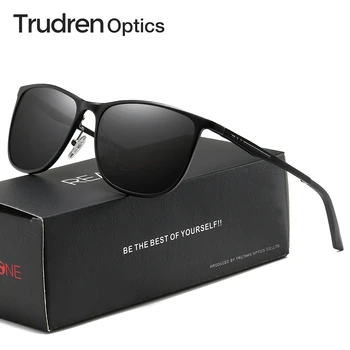 Trudren Унисекс Модные Квадратные солнцезащитные очки для мужчин, Алюминиевые Легкие Солнцезащитные очки с поляризацией UV400, Женские солнцезащитные очки для вождения 5937