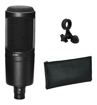Аудио Кардиоидный конденсаторный микрофон AT2020 20-20000 Гц, трехконтактный XLRM-штекер, микрофон для записи, микрофон для караоке с привязкой