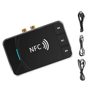 Аудиоадаптер, совместимый с Bluetooth, V5 0 EDR, беспроводной приемник 3-5 мм, разъем RCA, Стереопередатчик NFC для динамика