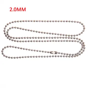 Бесплатная доставка, 10 нитей с серебряным покрытием, 2 мм Шариковые бусины, цепочка, ожерелье, соединитель для бусин 70 см (27 