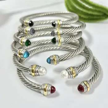 Браслет MAY DY Cable Classics из стерлингового серебра с аметистом и бриллиантами от Ahee Jewelers