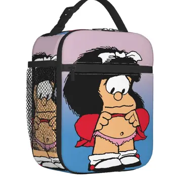 Забавная сумка для ланча с изоляцией Mafalda для женщин, сменный холодильник с героями комиксов Quino, термос для ланча, Офисная работа, школа
