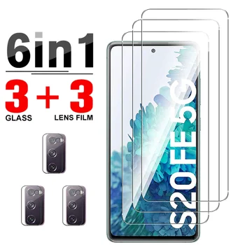 Закаленное стекло 6В1 для Samsung Galaxy S20 FE S20 5G, Защитная пленка для переднего экрана и заднего Объектива камеры, Пленки для полной защиты Аксессуаров