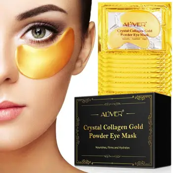 Золотые Пластыри Под Глаза Crystal 24K Gold Powder Eye Masque Подушечки для Глаз 25 пар Увлажняющая Пленка Под Глазами От Темных Кругов И Отечности