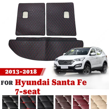 Коврик в багажник автомобиля для Hyundai Santa Fe 7-Местный 2013 2014 2015 2016 2017 2018 Пользовательские Автомобильные Аксессуары Для украшения интерьера Автомобиля