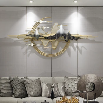 Креативное металлическое настенное украшение для гостиной, Мягкое домашнее украшение, настенная декоративная подвеска, столовая на стене, настенное украшение