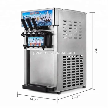 Машина для производства мороженого из замороженного йогурта с ЖК-дисплеем, машина для производства мороженого с 3 вкусами 110 В, маленькая