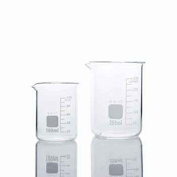Мерный стакан из боросиликатного стекла низкой формы 100 мл 250 мл для выпечки, мыла ручной работы, химической лаборатории