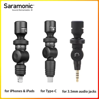 Мини-микрофон Saramonic Smartmic Di UC с гибким конденсаторным разъемом Lightning/Type C для записи голоса со смартфона iPhone Android