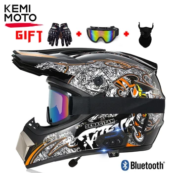 Мотоциклетный внедорожный шлем с Bluetooth ATV Dirt DH Racing Шлемы для мотокросса Для мужчин, аксессуары для мотоциклов, мульти-вентиляция