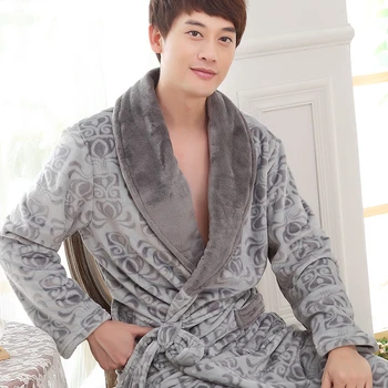 Мужской Зимний Толстый Теплый фланелевый халат, Мужское Роскошное Кимоно, банный халат, Сексуальные халаты-кимоно, Мужской термальный халат, пижама