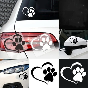 Наклейки для автомобиля Love foot в форме сердца, милые креативные наклейки для автомобиля, царапины на кузове, наклейки на двери