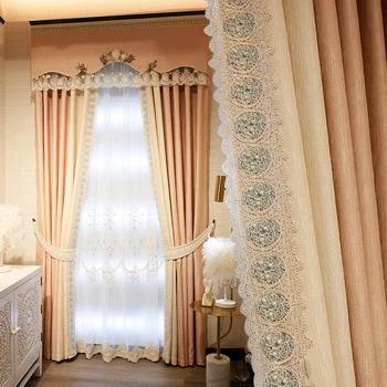 Новая розовая занавеска для гостиной, спальни, ткань для затенения, корейские современные, простые и роскошные занавески для спальни, занавес для гостиной