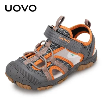 Новое поступление Модной детской обуви на мягкой прочной резиновой подошве UOVO Kids Shoes Удобные сандалии для мальчиков с # 22-34