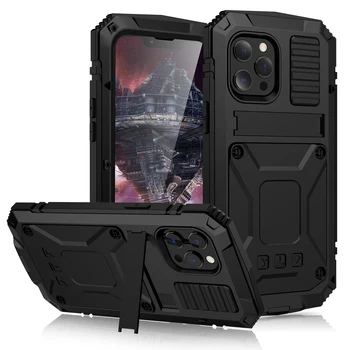 Новый 360 Полноразмерный Амортизирующий Защитный Чехол-Подставка Для Iphone 14 13 12 11 Pro Max Mini Металлическая Броня Задняя Крышка 13mini