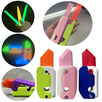 Новый 3D горячий взрывной гравитационный нож, Морковный нож, Декомпрессионная Нажимная карта, Маленькая игрушка, 3D Печать, Гравитационный нож, Морковный нож, Шелковистый