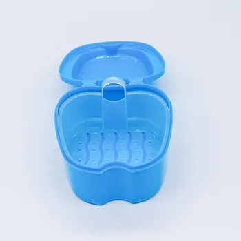 Органайзер для искусственных зубов, коробка для зубных протезов, футляр для ванны, Коробка для хранения вставных зубов с подвесным сетчатым контейнером, принадлежности для гигиены полости рта