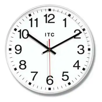 Простые прозаичные белые Настенные часы с традиционным аналоговым дисплеем 12 дюймов