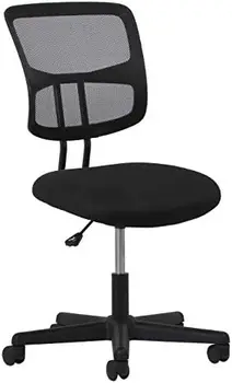 Рабочее кресло без подлокотников с поворотной сетчатой спинкой, черное (ESS-3020)
