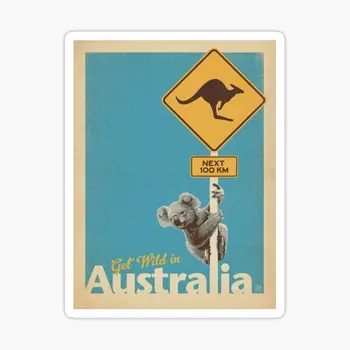 Ретро Австралийская наклейка с Коалой и Кенгуру, 5 шт., автомобильные наклейки для художественного оформления, наклейки на окна, Бампер для детской комнаты, милый мотоцикл с аниме-принтом