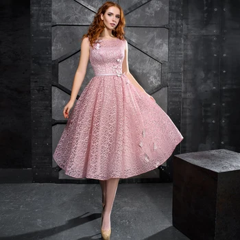 Розовые пышные коктейльные платья трапециевидной формы для дам 2022 года, объемное платье без рукавов с 3D цветами, пояса для выпускных платьев