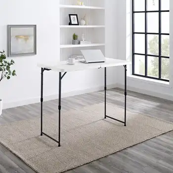 Складной стол премиум-класса с регулируемой высотой 4 фута, стол для кемпинга из белого гранита, складной складной стол