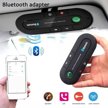 Солнцезащитный козырек Автомобильный Bluetooth Беспроводной приемник Hands Free Телефон Динамик клип Авто Аудио комплект с автомобильным зарядным устройством