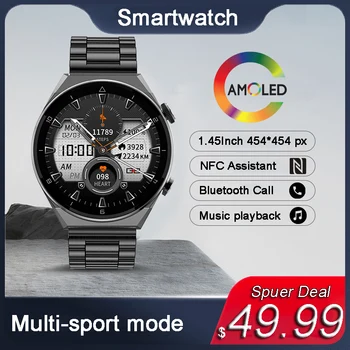 Спортивные Смарт-часы LIGE 2022 с Bluetooth-вызовом 454*454 AMOLED, Умные часы для измерения сердечного ритма, Мужские Женские Часы для отслеживания фитнеса с NFC, водонепроницаемые