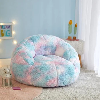 Супер мягкое кресло-мешок, розово-голубые шезлонги с наполнителем из пены с эффектом памяти для детей, взрослых