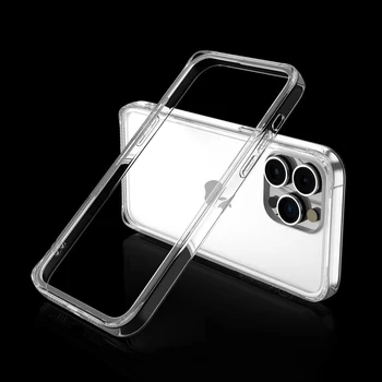 Тонкая прозрачная силиконовая рамка бампера для iphone 13 Pro Max 14 12 Mini 13Mini, мягкий защитный чехол из ТПУ с защитой от детонации