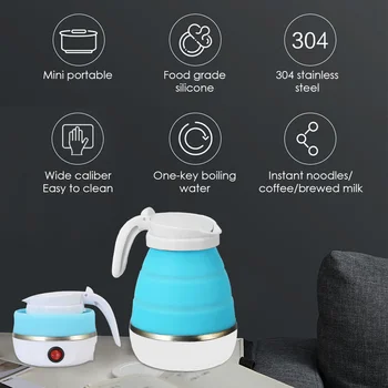 Электрический чайник 110 В/220 В, Складной Силиконовый Портативный Чайник для воды, Мини-Электрические Чайники, Походный Котел для воды, Походный чайник